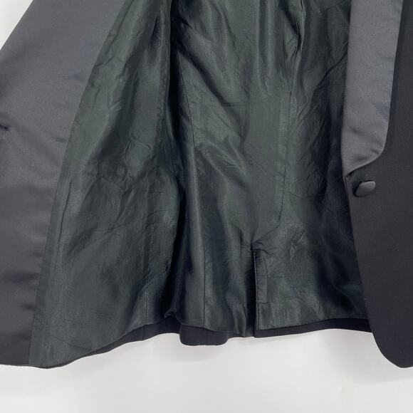 Zara Basic Collection Satin Lapel Tuxedo Blazer Black Fitted Size XS - Picture 7 of 13
